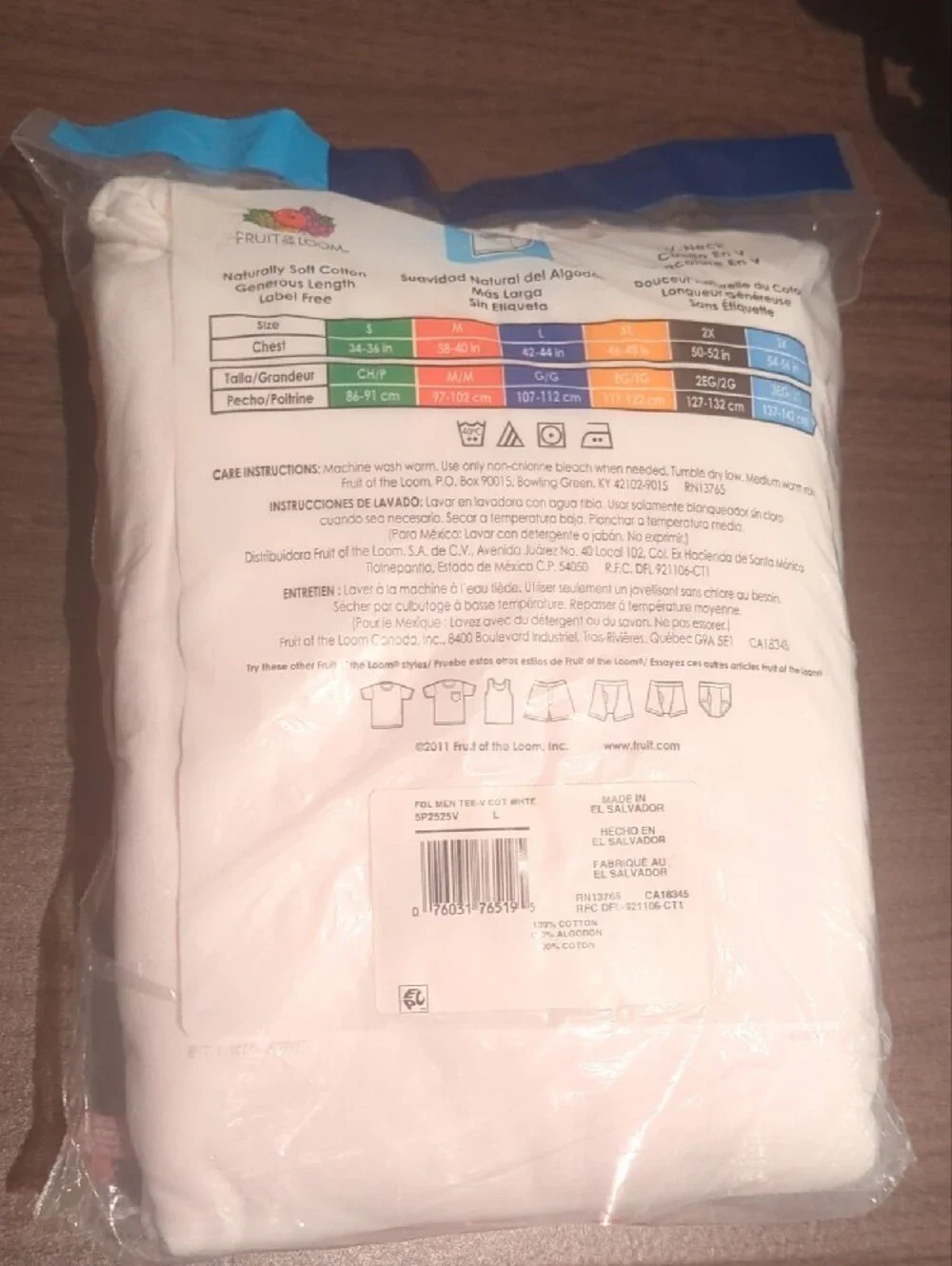 Fruit of the Loom White 5-Pack V-Neck T-Shirts